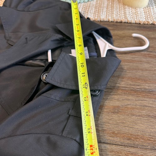 Cole Haan Trench Rain Coat Classic Double Breasted Belted Black Jacket Size M/M - Picture 9 of 11