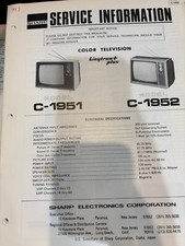 ORIG. SHARP C-1951 C-1952 C1951 C1952 TV Repair Service Manual ORIGINAL