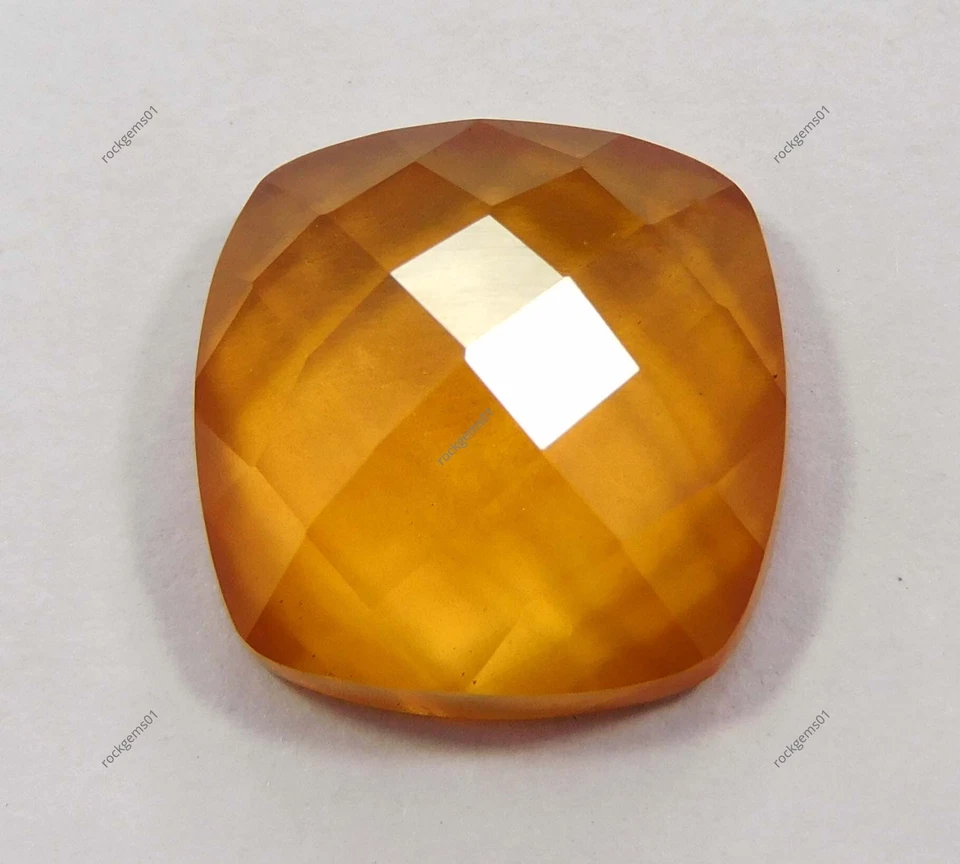 Piedra preciosa suelta certificada natural talla cuadrada zafiro extremadamente naranja de 9 quilates Foto 2 de 4