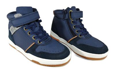 Vertbaudet Jungen High-Sneakers  Schnürung und Klett marine blau Gr. 28