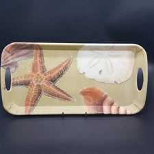 Melamine Seashell Starfish Drink/Sandwich Shatterproof Tray POOL PATIO BEACH 
