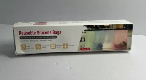 NEW! Reusable Silicone Food Grade Storage Bags Leak-Proof (1.5 L/34 oz)