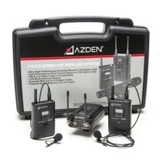 AZDEN 330LT UHF On Camera Dual Body Pack System Microphones TX-RX KIT