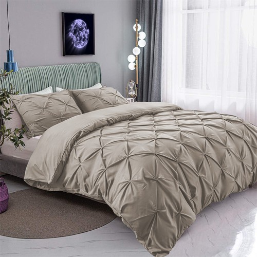 3Pcs Pinch Pleated Duvet Cover Set - Picture 37 of 92