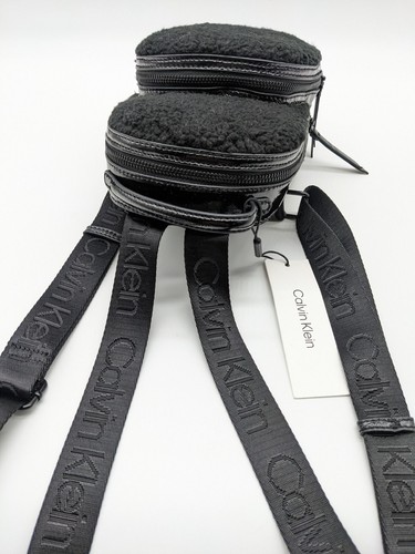 CALVIN KLEIN Astatine sherpa and patent leather mini backpack - Black - Picture 7 of 15