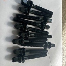10 Drum Tension Rods 1.65  42mm Black with Washers Diameter 7/32" Drum Part