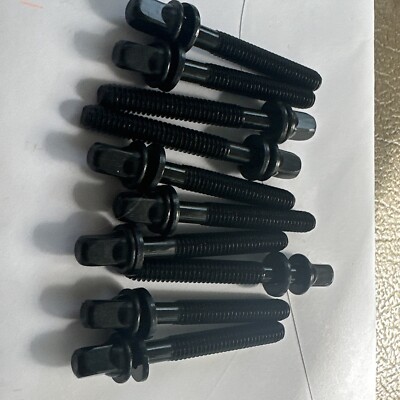 10 Drum Tension Rods 1.65 (42mm)Black with Washers Diameter 7/32'' Drum Part