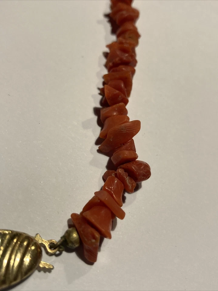 Collana Corallo Argento Vintage Girocollo Anni ‘70 Donna Woman 30 Grammi - Immagine 3 di 4