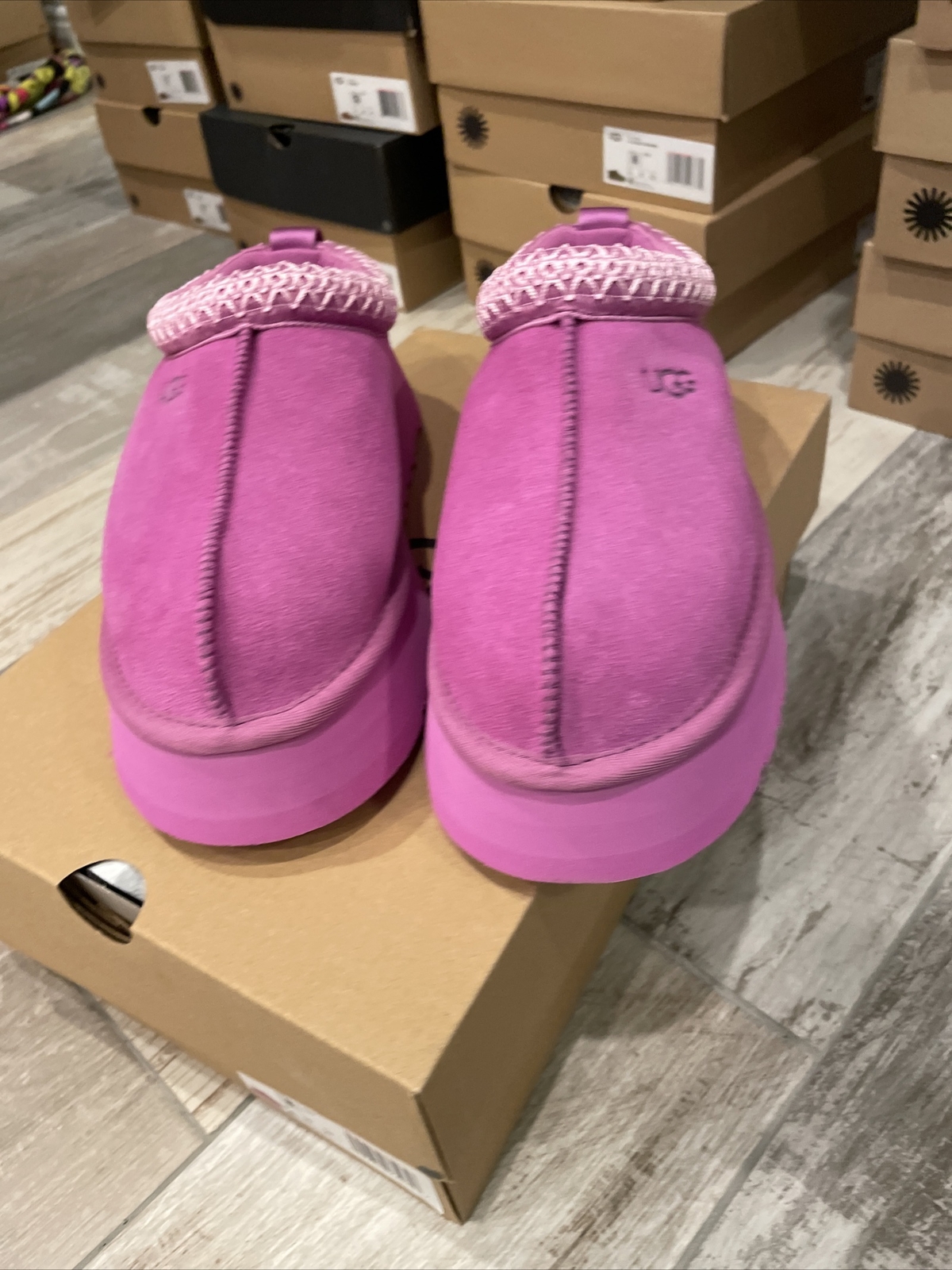 UGG Tazz Purple Ruby Women's Platform Suede Slippers 1122553 | eBay