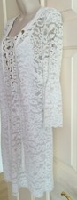 KENSIE Lace-Up Dress Size S White Lace 3/4 Bell Sleeve Lined New with Tag - 99
