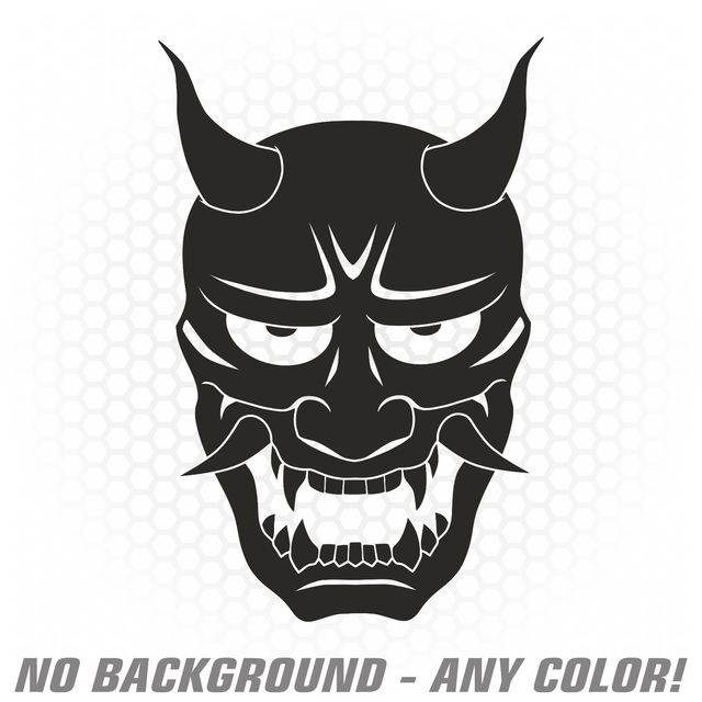 Hannya Mask Vinyl Decal Sticker Japanese JDM Drift slammed oni demon
