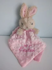 My 1st Easter Tan Bunny Pink Baby Lovey Security Blanket Parents Choice 12"