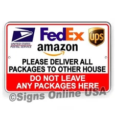 Deliver All Packages To The Other House Do Not Leave Any Packages Here Sign
