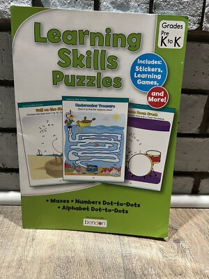 Bendon Learning Skills Puzzles Workbook For Pre-k And Kindergarten