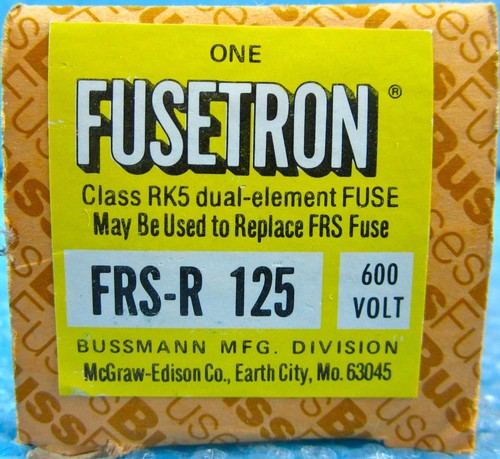 FUSETRON FRS-R125 FRSR125 FUSE, 125A 125 AMPS - NEW - Picture 2 of 4