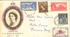 1953 FDC New Zealand Queen Elizabeth 11 Coronation Set of 5 Postmarked 25th May