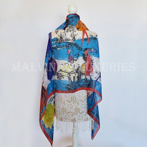 CHRISTIAN LACROIX SCARF SILK COUTURE SKETCH PRINT FOULARD LONG 69" x 26" - Picture 3 of 12