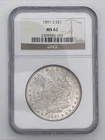 1891 S Morgan Silver Dollar NGC MS62 ((Well Struck))