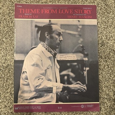 1971 THEME FROM LOVE STORY by Francis Lai, Henry Mancini Sheet Music