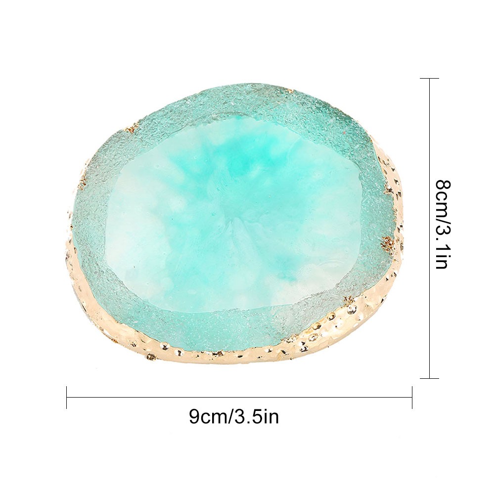 ༝Resin Nail Art Palette Paint Drawing Color Dish Golden Edge Manicure Nail DI