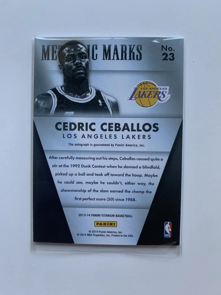 2013-14 Panini Titanium Metallic Marks Auto /299 Cedric Ceballos #23 Auto - Image 2 of 2