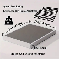 Box Spring 5 in Steel Bed Mattress Foundation Folding Queen Size