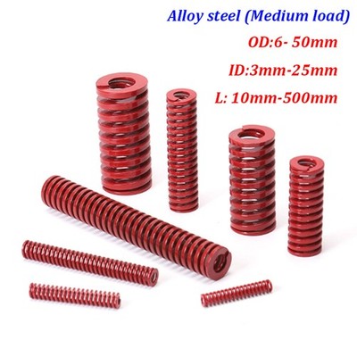 Diameter 6mm-50mm Length of up to 500mm Red Medium Load Compression Mold Spring