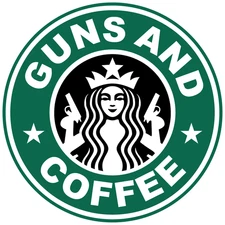 Guns and Coffee 2nd Amendment Starbucks Bumper Sticker Vinyl Decal 5"