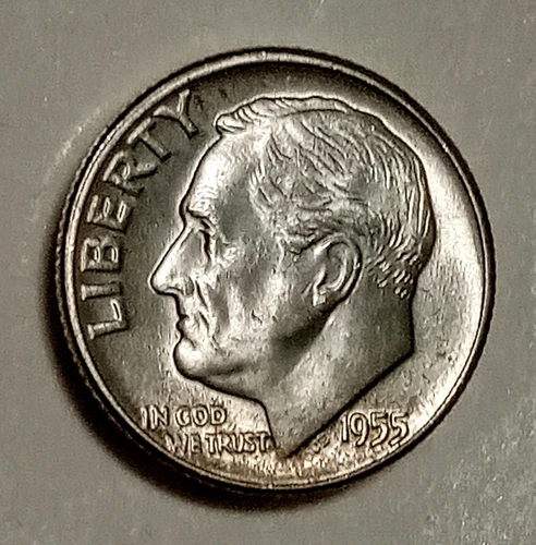 1955-P 10¢ Roosevelt Dime AU/UNC 90% Silver