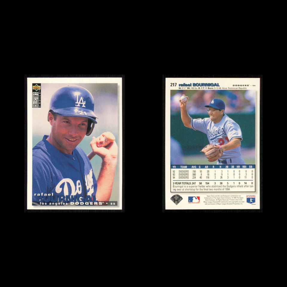 Rafael Bournigal #217 1995 Upper Deck Collectors Choice Los Angeles Dodgers Card - Image 3 of 3