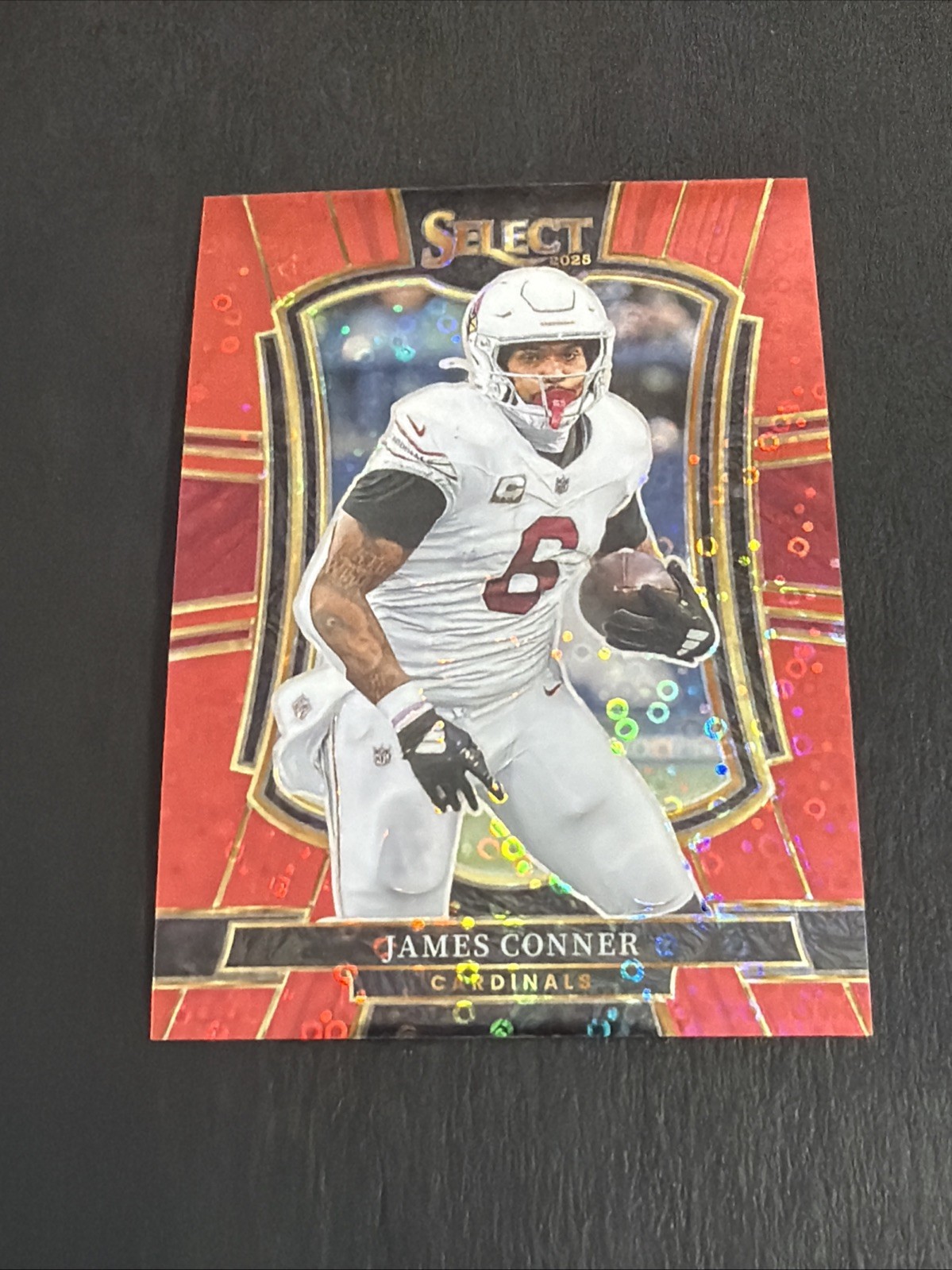 2025 Panini Select James Conner Red Disco Prizm /49 AZ Cardinals COLOR MATCH