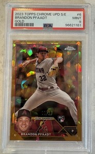 2023 Topps Chrome Update Sapphire Brandon Pfaadt RC #6 PSA 9 Mint Gold /50
