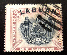 Labuan-1894-24c Red/Black-Used