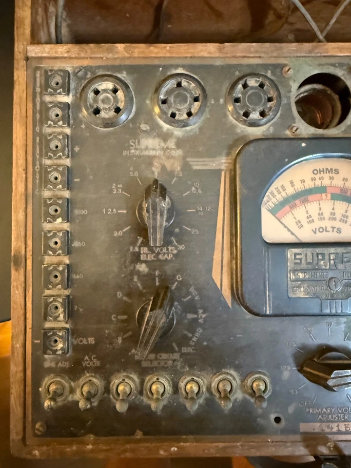 Tubo de ensayo analizador de radio Supreme 1938 de colección modelo 502-solo piezas Foto 3 de 4