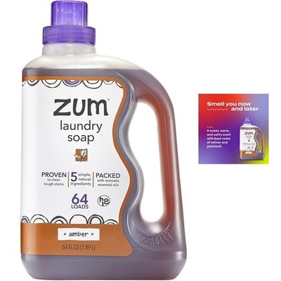 Zum Clean Laundry Soap Detergent Plant-Based Liquid Soap for Clothes 64 Fl Oz