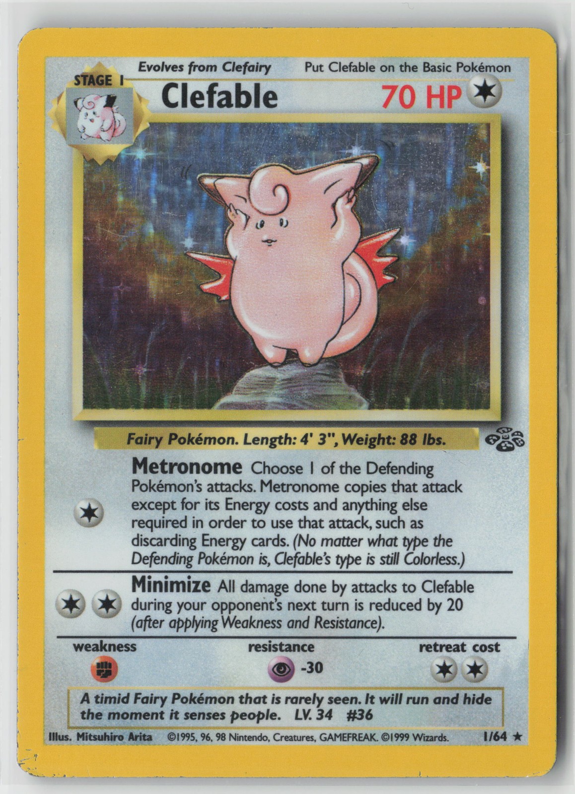 Clefable (1) Holo Rare Jungle 01/64 MP