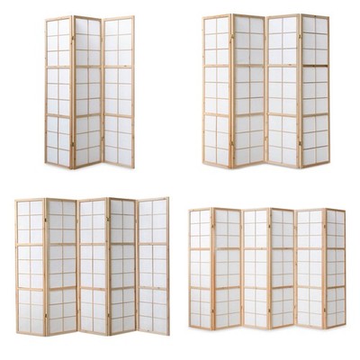 Raumteiler Trennwand Paravent Holz Massiv Sichtschutz Shoji Natur Homestyle4u