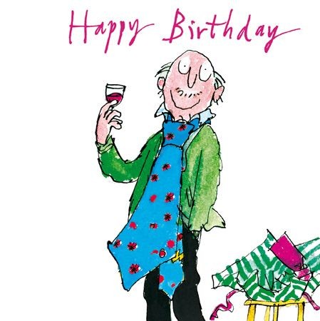 Birthday Card Quentin Blake Man Wearing Giant Tie