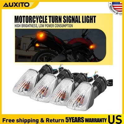 4PCS Front/Rear Turn Signal Light For KAWASAKI NINJA 250 300 400 Z650 Z9 Clear B