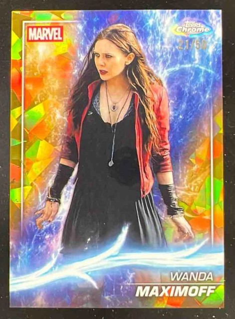 2025 Topps Chrome Marvel Studios Sapphire Gold Refractor #52 Wanda Maximoff /50