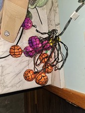 Purple Orange Spider Webs Halloween Lights