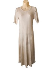 Everlane Open Back Rlbbed Dress in Parchmen Women's Beige Sz M