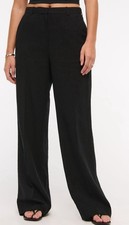NWT Abercrombie  Fitch Women  s Size XSr Black Ultra High Wide Leg Pant New