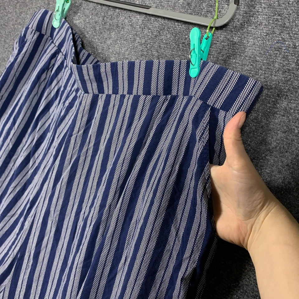 Pantalones Torrid Mujer 5T Azul Blanco Rayas Pierna Ancha Cortos Tirar Ligeros Foto 4 de 4