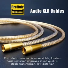 Pair OFC Copper Conductor Audio Balanced XLR Cable HiFi Interconnect Signal Wire
