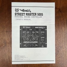 VINTAGE VESTAX STREET MASTER 5005 PERSONAL MIXING CONTROLLER OWNER'S MANUAL