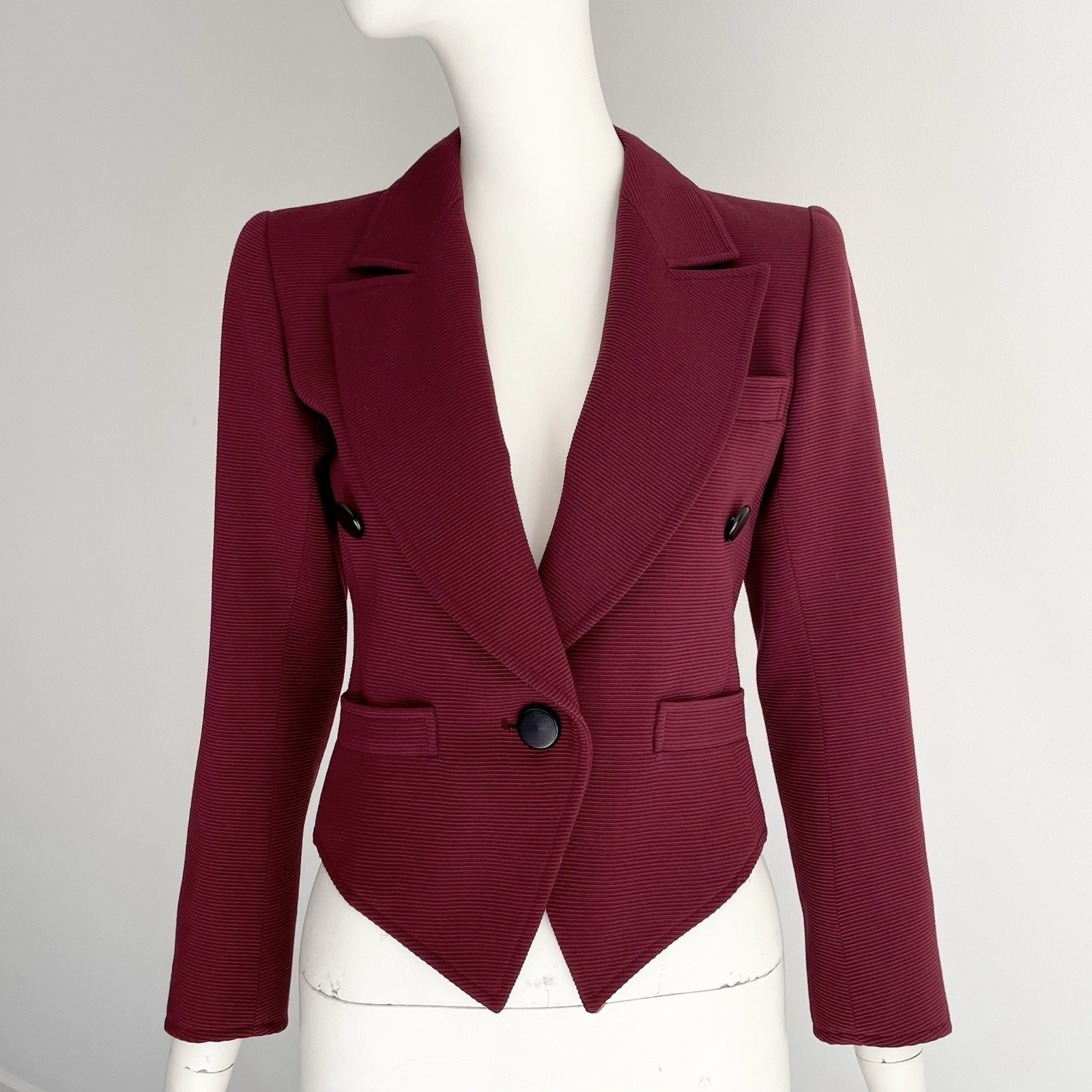 Giacca blazer vintage anni 80 Yves Saint Laurent strutturata ritagliata XS S