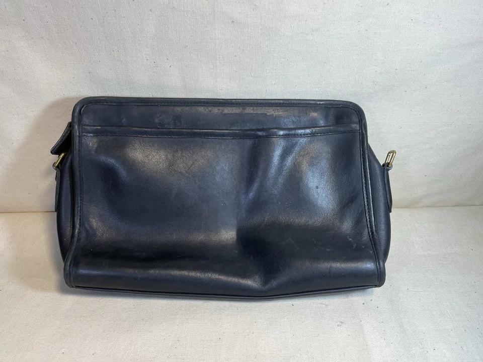 Vintage COACH Black Leather Messenger Bag USA No. G260-934 (No Strap)#004 - Image 3 of 4