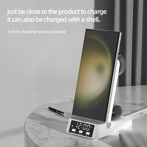 Station de Charge sans Fil Compatible avec Horloge Int??gr??e pour Samsung - Photo 3 sur 14