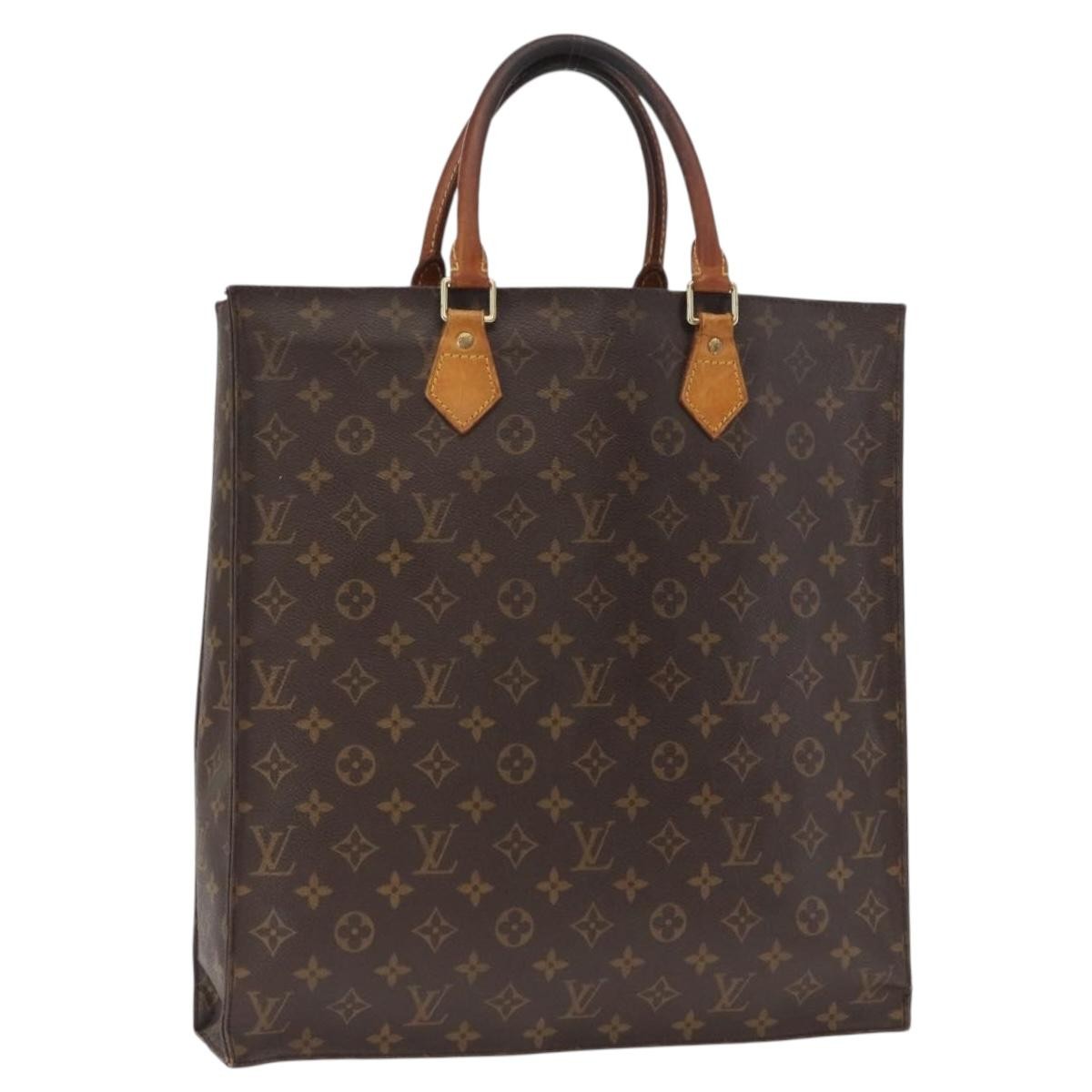 LOUIS VUITTON Monogram Sac Plat Hand Bag M51140 LV Auth 163638